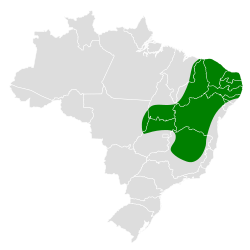 Distribución geográfica de la tangara gorjirroja.