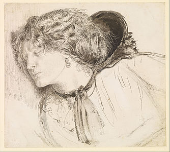 Étude de la tête de la jeune femme, 1859-1861 – Birmingham Museum and Art Gallery, Birmingham.