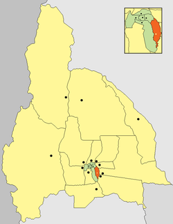 location of Nueve de Julio Department in San Juan Province