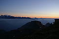 Sicht vom Faulhorn bei Sonnenuntergang in Richtung Berner Alpen
