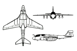 Az EA–6B Prowler háromnézeti rajza