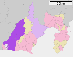 Location of Hamamatsu in Shizuoka