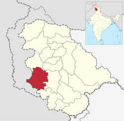 Location of Rajouri District within Jammu & Kashmir state