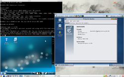 KVM ajamassa Opensolarista, NetBSD:tä ja Kubuntua Arch Linux -isännällä.