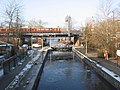 train on bridge over Landwehrkanal at “Unterschleuse“ (lock) Tiergarten