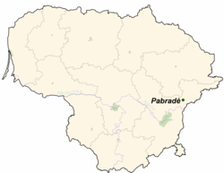 パブラデの位置（リトアニア共和国）の位置図