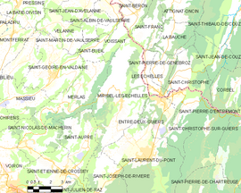 Mapa obce Miribel-les-Échelles
