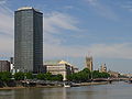 Millbank Tower from Vauxhall, with Thames House and the Palace of Westminster visible in the background