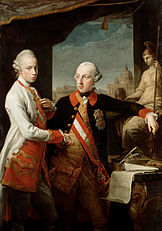Leopoldo Toskanakoa Duke Handia eta Josef II.a Germaniako Erromatar Inperio Santukoa, 1769, Kunsthistorisches Museum, Viena