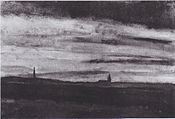 Krajobraz z kościołem o zmierzchu, 1883, kolekcja prywatna (F188)