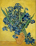 Alam Benda: Vas dengan Bunga Iris beserta Latar Belakang Kuning, Mei 1890, Museum Van Gogh, Amsterdam [245]