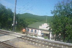 A rail crossing in Pogranichny in Pogranichny District