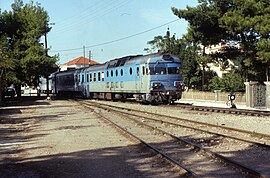 Diakopto station in 1992 (metric gauge line no longer in use).