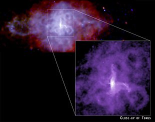 Röntgenaufnahme des Pulsarwindnebels 3C 58 vom Weltraumteleskop Chandra.