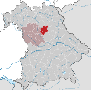 Beliggenheden af Landkreis Nürnberger Land i Bayern (klikbart kort)