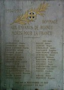 Plaque chronologique 1914-1919.