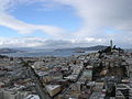 Veduta dal centro della città della Coit Tower, Alcatraz, e di Marin County.