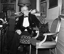 Franklin D. Roosevelt amb la Fala a la Casa Blanca.