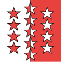 Bandera del Cantón of Valais, Suiza
