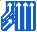Sign F 304L Additional Lanes Joining From Left - Left Joining Lane Continues (Three to Four Lanes)