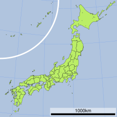 関門海峡の位置（日本内）