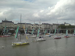 Les bateaux de la Solidaire du Chocolat au mouillage.