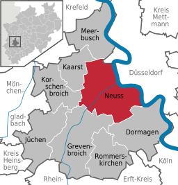 Läget för Neuss i Rhein-Kreis Neuss