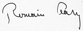 signature de Romain Gary