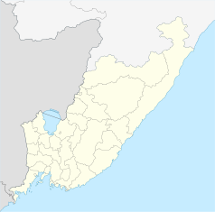 Mapa konturowa Kraju Nadmorskiego, na dole po lewej znajduje się punkt z opisem „Nachodka”