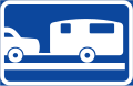 Symbol plate for specified vehicle or road user category (car + caravan)
