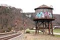 Wassertank und Ausfahrsignale in Hausen im Tal (2018)