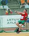 Image 17Yury Shayunou spinning with the hammer within the circle in hammer throw (from Track and field)