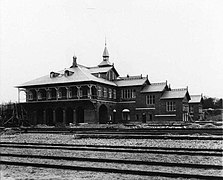 Foto van Peter Elfelt: "Østerbro Station" tijdens de bouw 1896-97