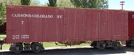 Vagón Carson & Colorado nº7, habitualmente depositado en el Laws Railroad Museum en Laws, California.