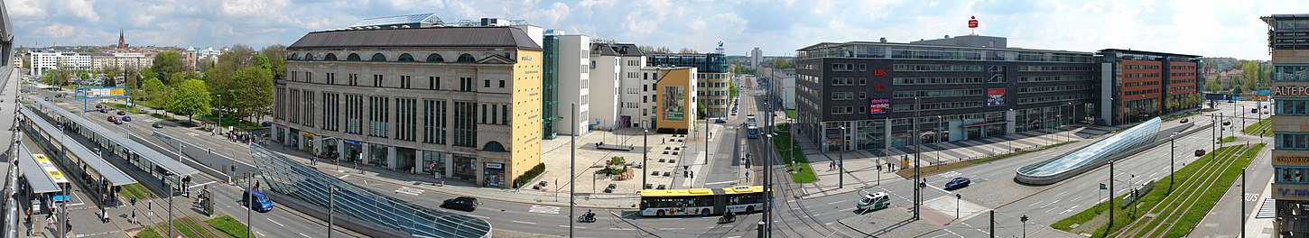 Chemnitz centrum i riktning mot Bernsdorf i maj 2008.