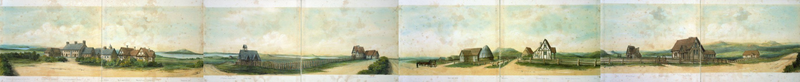 Watercolour of St John's College campus by Caroline Abraham in 1851, lithographed by Miss Cotton c1862