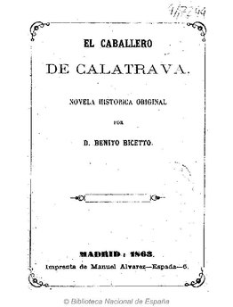 El caballero de Calatrava, 1863.