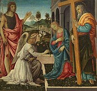 Aankondiging met Johannes die Doper en Sint Andries, c. 1485