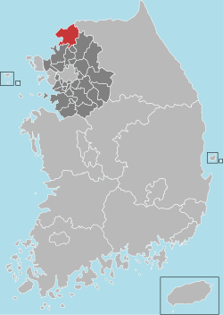 แผนที่เกาหลีใต้เน้นอำเภอย็อนช็อน