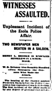 Headline in San Francisco Chronicle about assault on Henry L Brooke and WB Meloney 1900.tiff