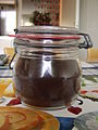 Jar containing fine espresso.