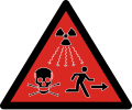 Warnzeichen direkt an starken radioaktiven Strahlern[1]