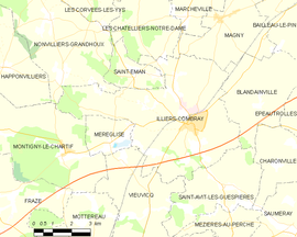 Mapa obce Illiers-Combray