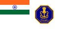 Naval ensign of India, which has a canton consisting of an elongated Indian national flag.