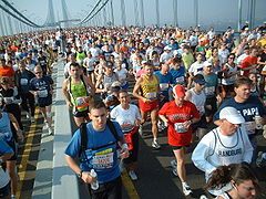 Le marathon de New York sur le pont Verrazzano-Narrows.