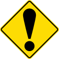 (W14-8) Attention: Other Dangers! (never used alone, a supplementary plate will explain the danger) (1987–2016)