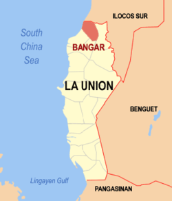Peta La Union dengan Bangar dipaparkan
