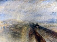 Maidenhead Railway Bridge i maleriet Rain, Steam and Speed – The Great Western Railway av Turner, 1844