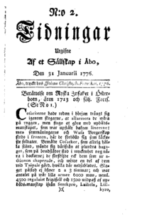 Tidningar Utgifne Af et Sällskap i Åbo January 31 1776.gif