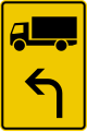 Zeichen 442-11 Vorwegweiser für Lastkraftwagen (linksweisend)